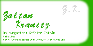 zoltan kranitz business card